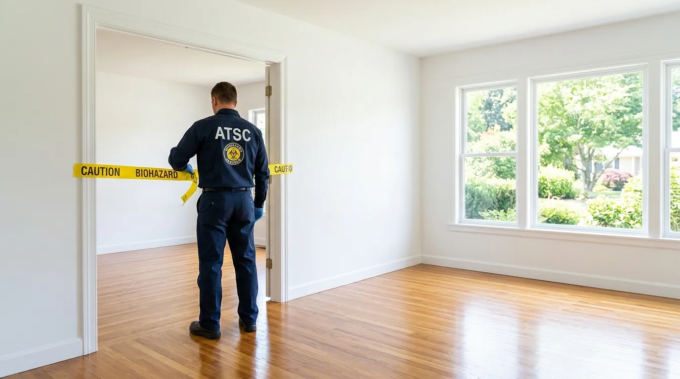 Certified biohazard cleanup crew performing Trauma Scene Cleanup in Boonton